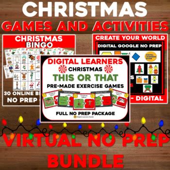 Virtual CHRISTMAS Bingo and Weeklong Activity BUNDLE - NO PREP Digital