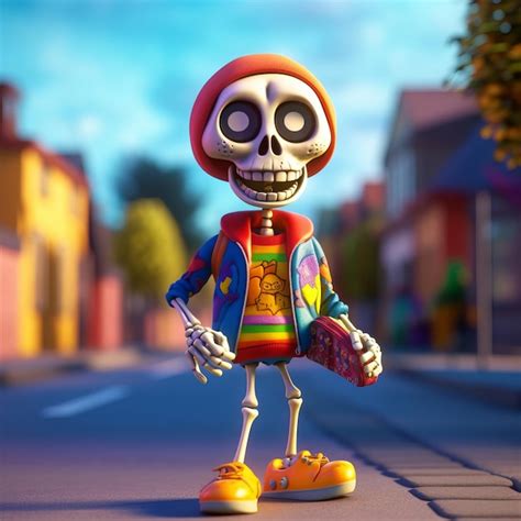 Premium AI Image | Funny Skeleton Cartoon Character