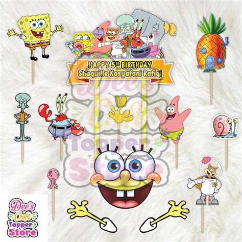 Topper Cake Spongebob Bisa Request Nama Gambar Lazada Indonesia