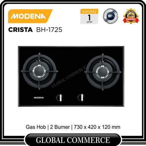 Modena Built In Gas Hob BH 1725 Kompor Tanam 2 Tungku CRISTA BH1725