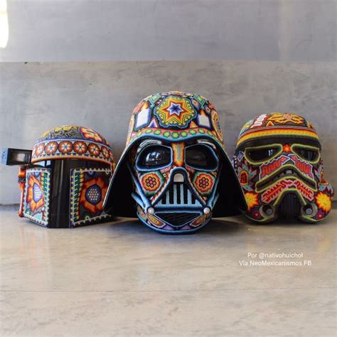 La historia detrás del casco de Darth Vader huichol Darth vader Arte