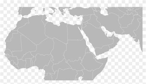 Middle East North Africa Blank Map World Map Png Clipart Aluskaart Images