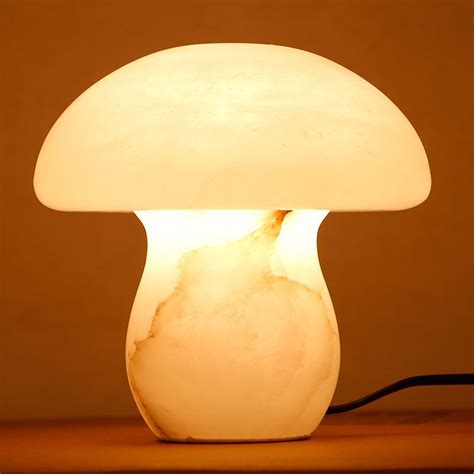 White Marble Table Lamp In Mushroom Shape Shabby Chic Art Bedroom