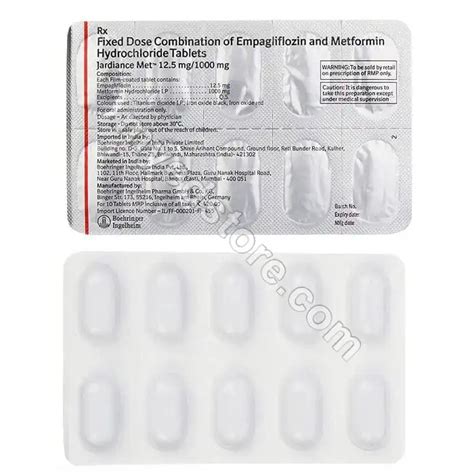 Jardiance Met 12 5mg 1000mg Empagliflozin Metformin My ED Store