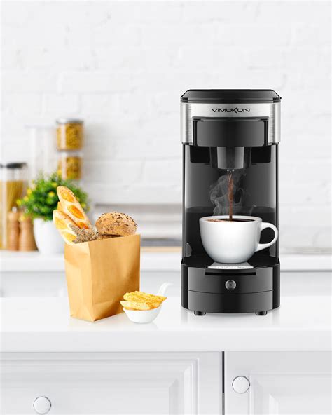 VIMUKUN Single Serve Coffee Maker Compatible With K Cup Pod Ground