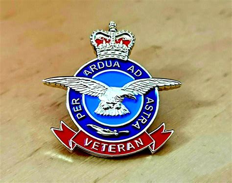 Badge Royal Air Force Veteran Enamel Lapel Pin New 2024 Ebay