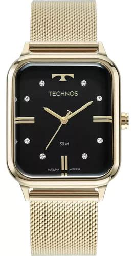 Reloj Technos Style Para Mujer Fondo Dorado Color Negro MercadoLibre