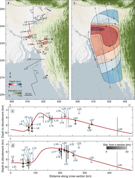 A Seismic Reflection Lines Are Labeled And Colored By The Preferred