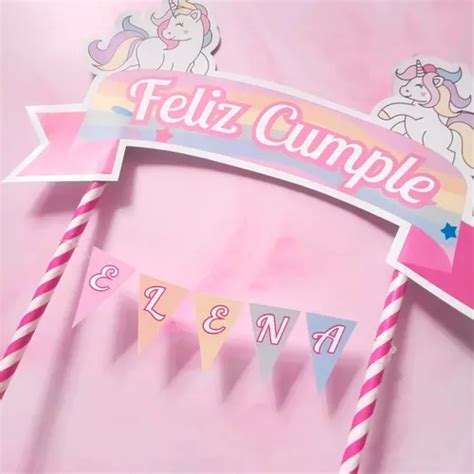 Cake Topper Con Bander N Adorno Para Torta Personalizado En Venta