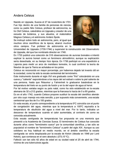 Biografía De Anders Celsius BRAINCP