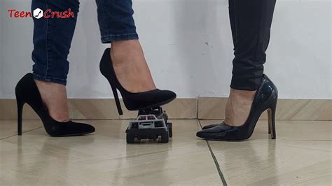 2 Girls Crush Toy Car In High Heels Youtube