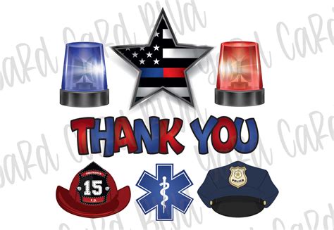 Thank You First Responders Bitty Bouquets — Yard Card Blvd