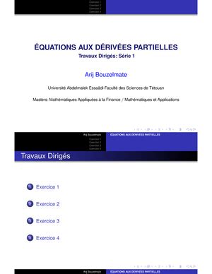 Cours Quations Aux D Riv Es Partielles Universit Abdelmalek Essaadi