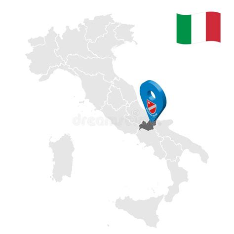 Motivo De La Región De Ubicación En El Mapa Italy Signo De Ubicación De