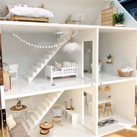 Light And Airy Modern Dollhouse White Dollhouse Modern Dollhouse