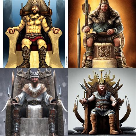 Viking King Sitting On Throne Concept Art Stable Diffusion