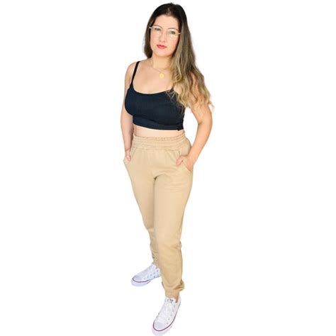 Cal A Moletom Feminina Jogger Grossa Shopee Brasil