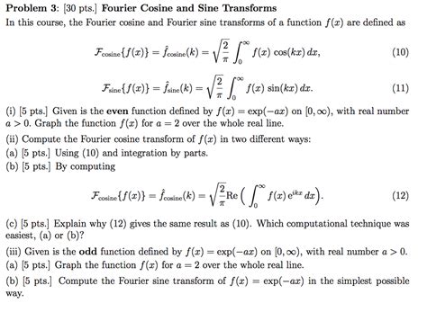 Fourier Cosine And Sine Transforms In The Course