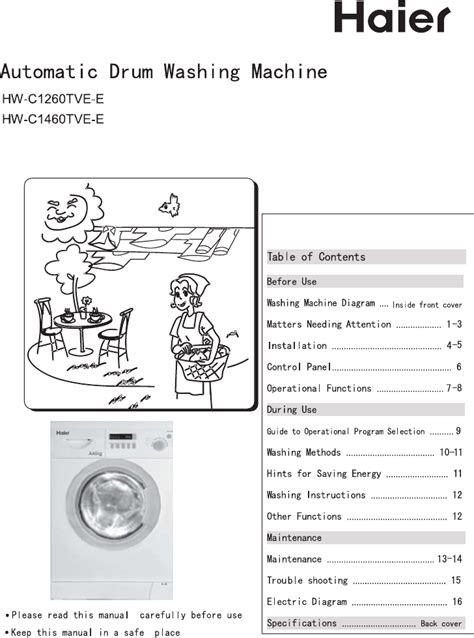 Mode D Emploi Haier HW C1260TVE 20 Des Pages