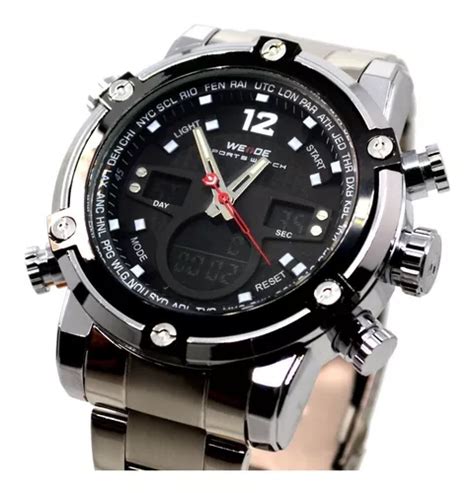 Reloj Weide Anadigi Wh Para Hombre Plateado Y Negro Mercadolibre