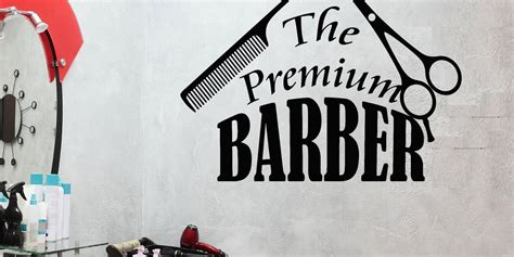 Vinyl Wall Decal Premium Barber Shop Tools Hair Salon Beauty Stickers — Wallstickers4you