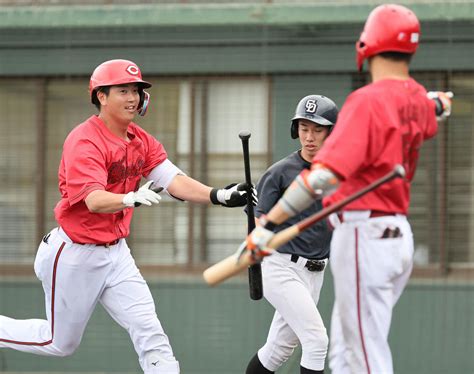 【広島】中村健人がオープン戦チーム初本塁打「絶対にこの真っすぐだけは逃さないと思った結果」 プロ野球写真ニュース 日刊スポーツ