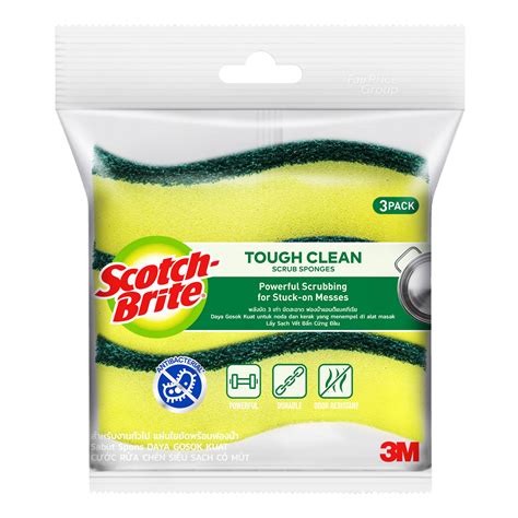 3M Scotch Brite Scrub Sponges Tough Clean NTUC FairPrice