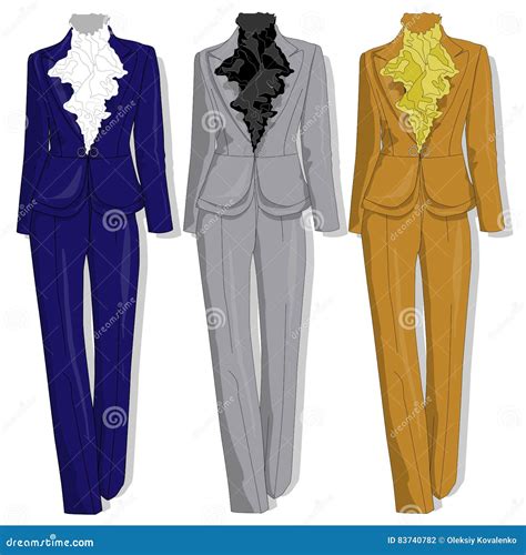 Female Suit Clothes Collection Vector Stock Vector Illustration Of