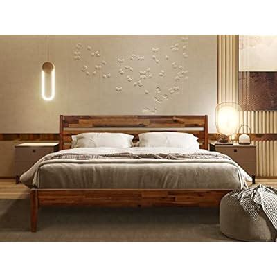 Buy Acacia Emery Wooden Bed Frame With Headboard Solid Wood Platform