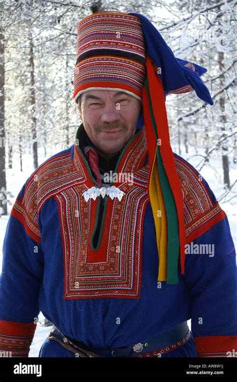 Laplander in Traditional Costume. Sami Traditional Dress Stock Photo ...