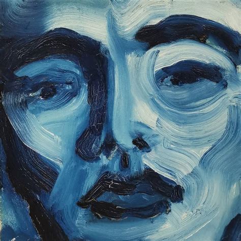 Face in blue 3 Painting by Sanda Anderlon | Saatchi Art