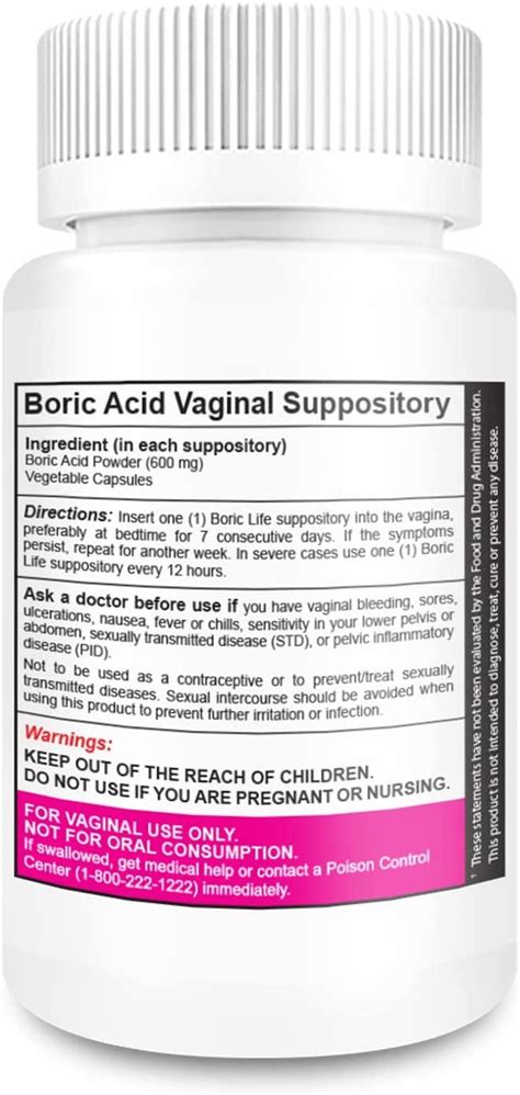 NutraBlast Boric Acid Vaginal Suppositories Pure Intimate Health