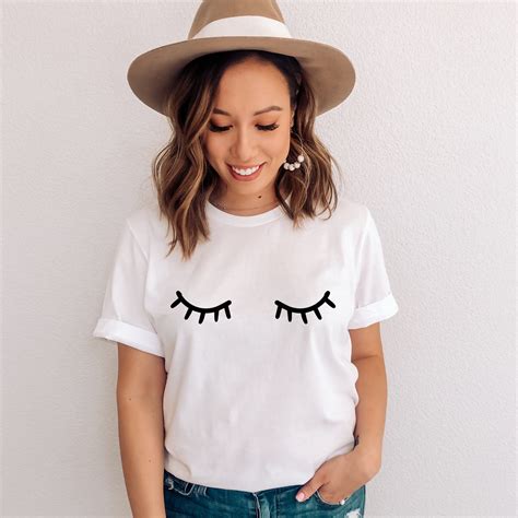 Eyelashes Shirt Lashes Shirt Woman Shirt Trendy Tees Lashes Etsy