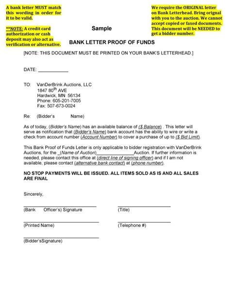 25 Best Proof Of Funds Letter Templates ᐅ Templatelab regarding Proof