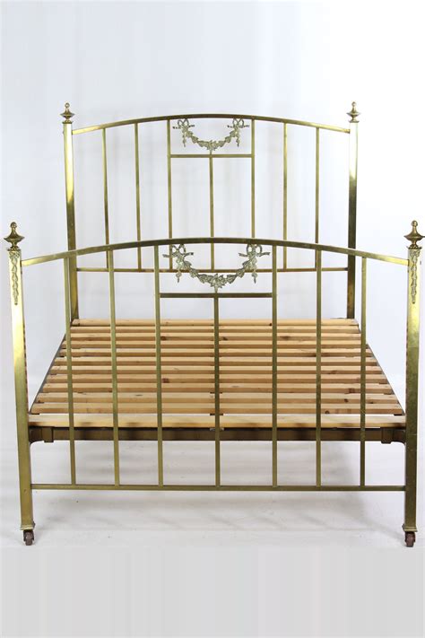 Antique Edwardian All Brass Double Bed