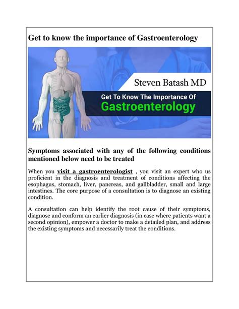 Ppt Get To Know The Importance Of Gastroenterology Powerpoint