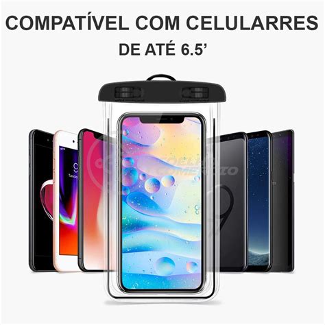 Capa Bolsa A Prova Dágua Impermeável Universal Para Celular Roxo