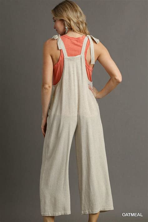 Umgee Ribbon Tie Strap Jumpsuit Apparel Dresses Overalls Jumpsuits