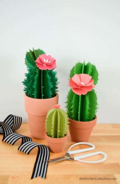 Paper Cactus Tutorial And Templates 3d Paper Cactus Craft