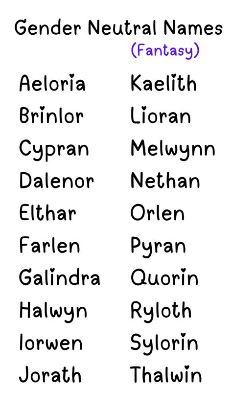 Printable List Of Gender Neutral Names Printables Hub