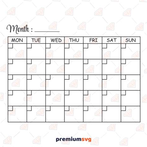 Free Calendar Svg For Cricut