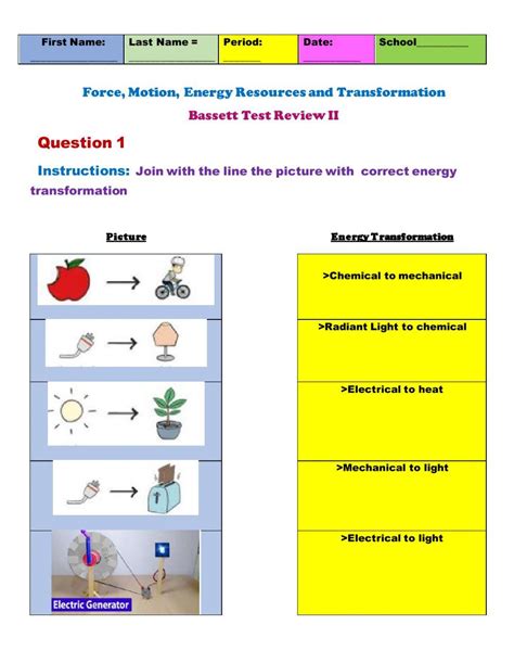 Force Motion Energy Worksheet Live Worksheets Worksheets Library