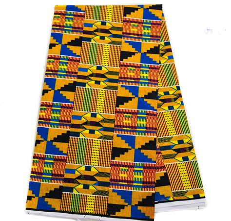 Blue Traditional Kente Fabric Ankara Fabric KF370 1 African Pattern