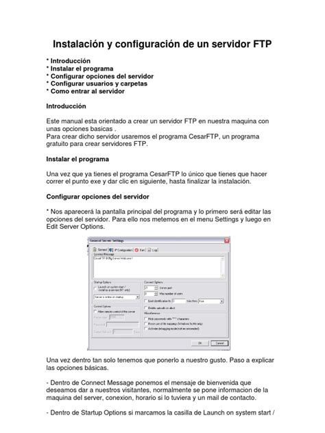 Instalacion Y Configuracion De Un Servidor Ftp Pdf Servidor Computación Contraseña