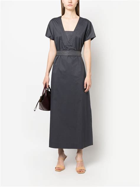 Peserico Belted Long Dress Farfetch