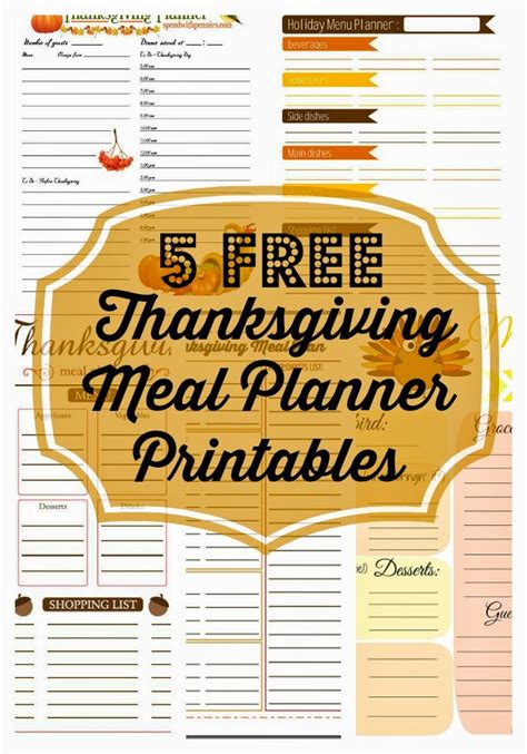 Free Printable Thanksgiving Meal Planner