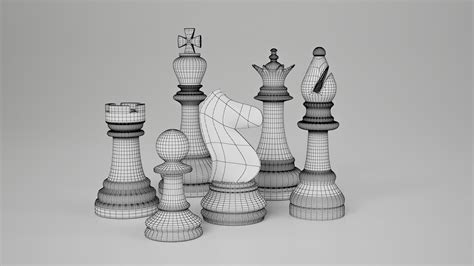 Chess Pieces 3D Model