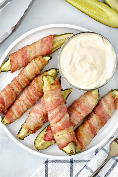 Air Fryer Bacon Wrapped Pickles Tresses Guru