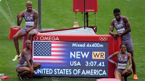 Usa 4x400m Mixed Relay Team Sets World Record On First Day Of Track And