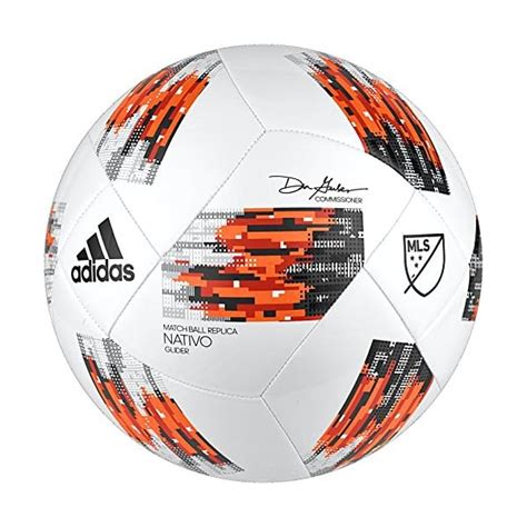 adidas MLS Glider Soccer Ball, White/Orange, Size 5 - Deportivos.com